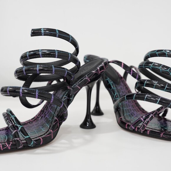 Brash Black & Multi-Color Chunky Block Heel Sandals - Picture 2 of 5